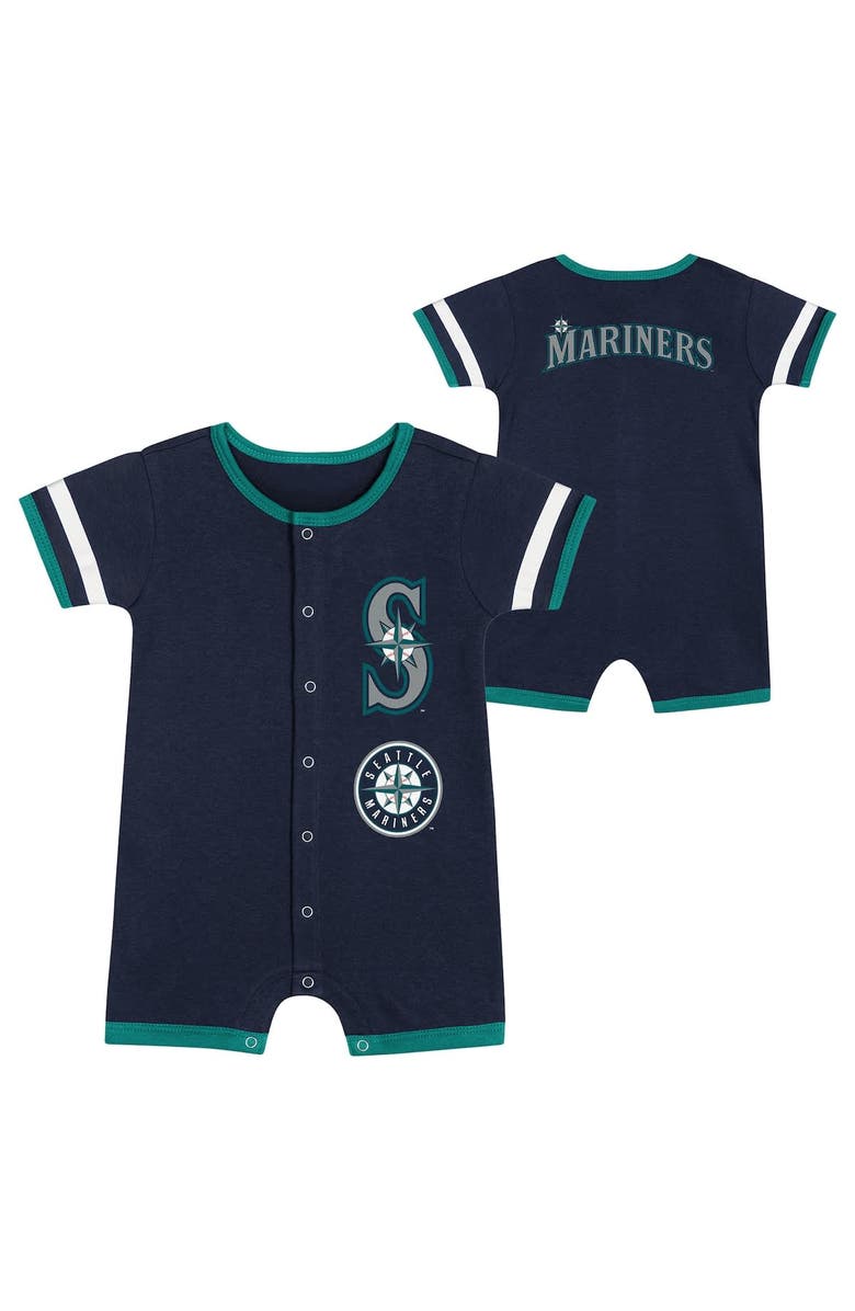 Outerstuff Newborn Navy Seattle Mariners Double Hit Coveralls, Main, color,
