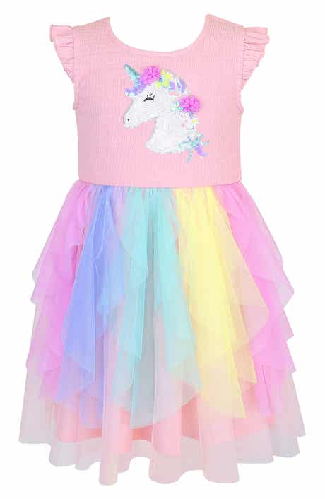 Zunie Kids' Unicorn Sequin Tulle Dress