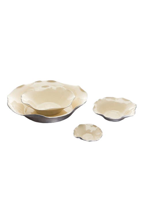 Lunares Ruffled Bowl Oyster In Gold