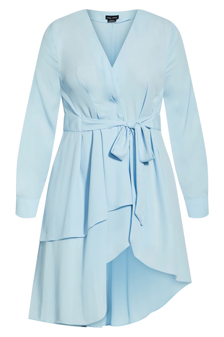 Shibara Faux Wrap High-Low Top, Alternate, color, SKY