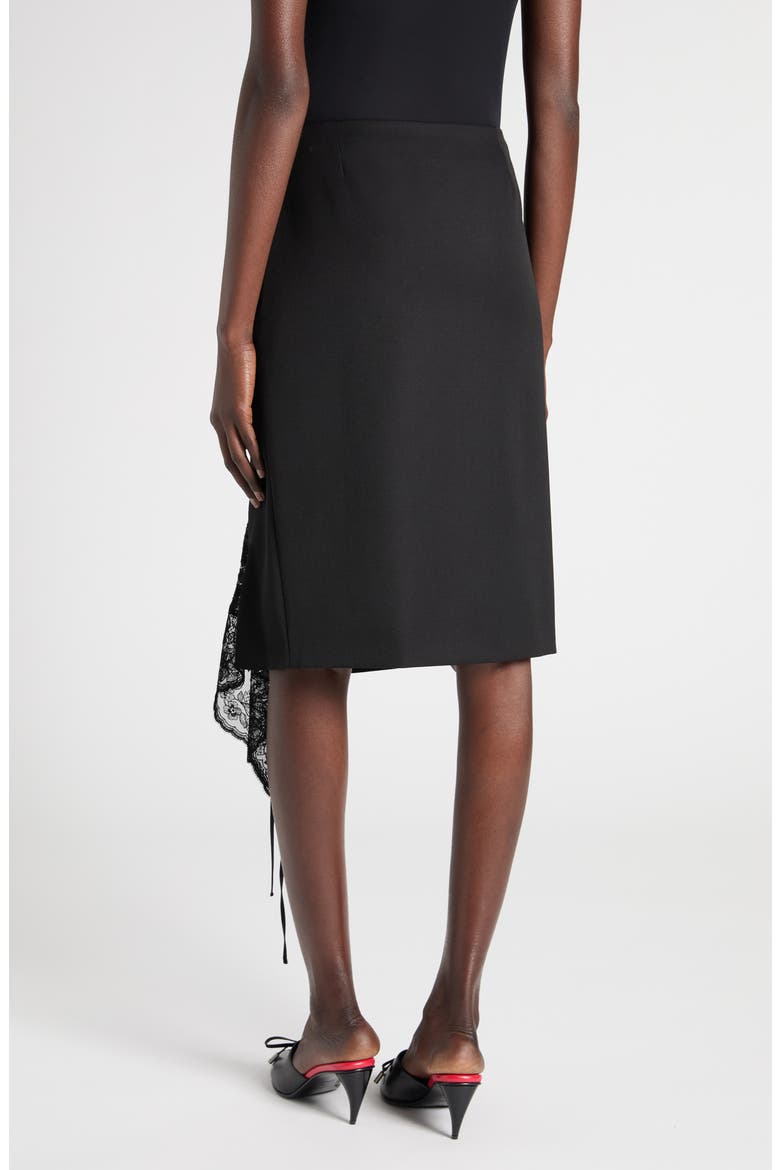 Lace Insert Wool Pencil Skirt, Alternate, color, BLACK