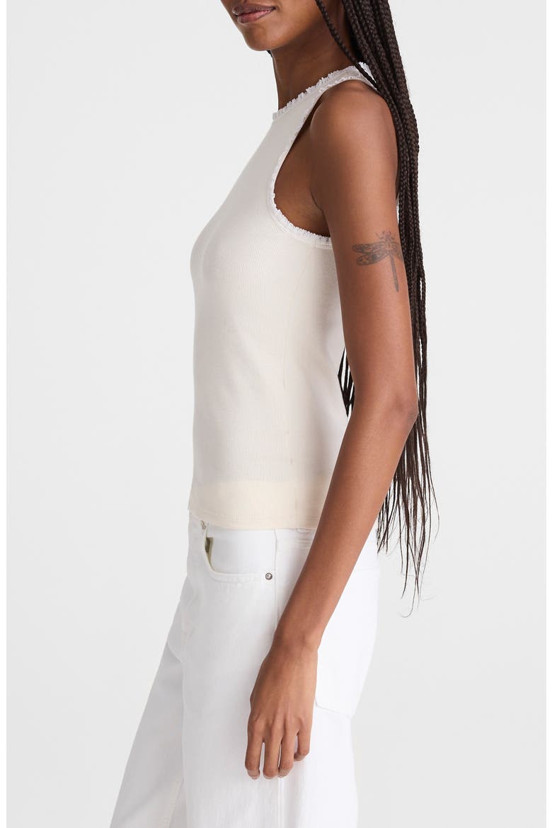 Lace Trim Rib Tank, Alternate, color, VINTAGE IVORY