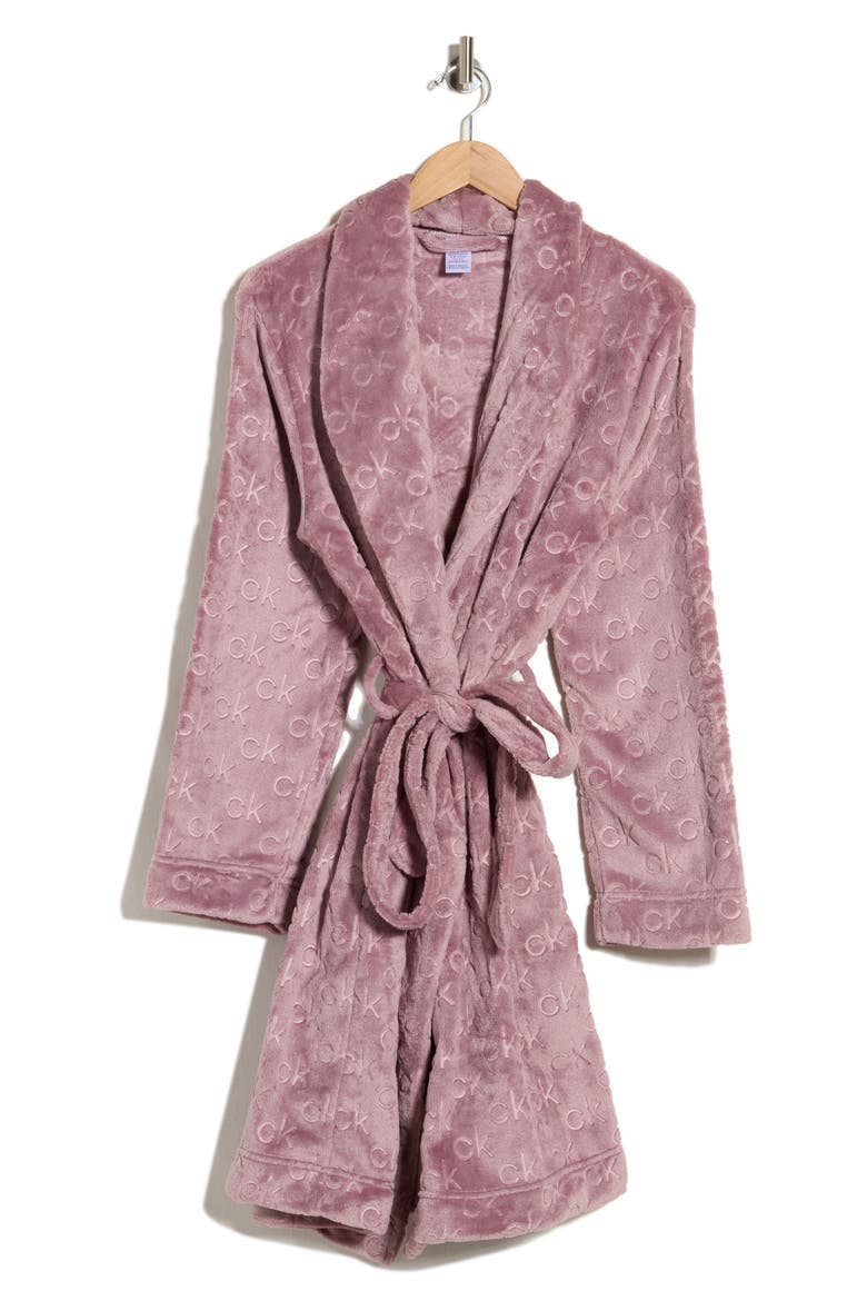 Debossed Fluffy Robe, Alternate, color, VARICK VIOLET