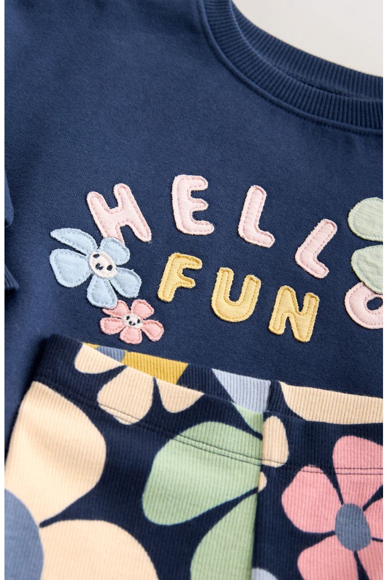 Kids' Graphic Sweatshirt & Leggings Set, Alternate, color, BLUE