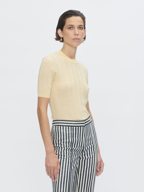 Callas Milano Deeda Crewneck Rib Sweater Yellow In Neutral