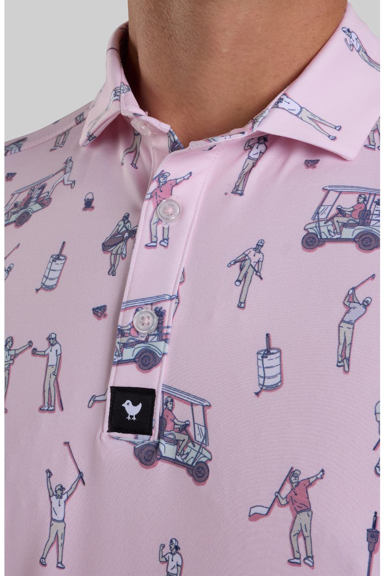 Golfer Print Performance Golf Polo, Alternate, color, THE BOYS - FROSTY PETAL