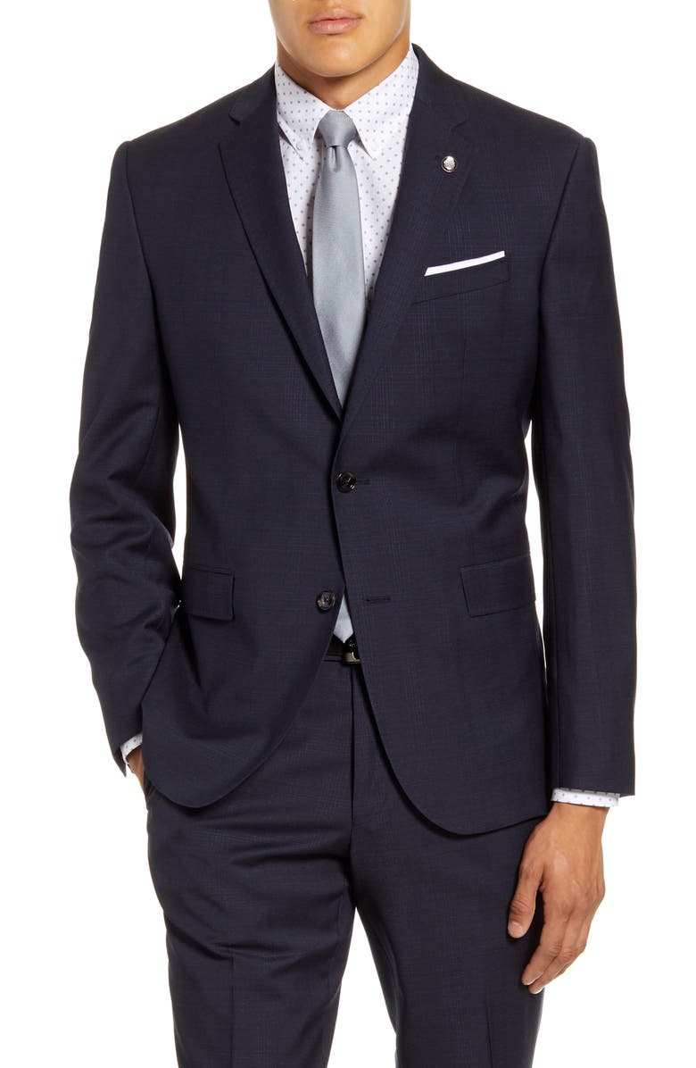 Ted Baker London Jay Trim Fit Plaid Wool Suit, Alternate, color, 