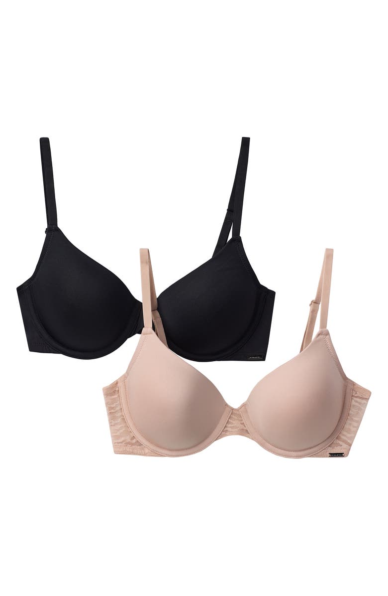 HALSTON Animal Mesh 2-Pack T-Shirt Bras, Main, color, 