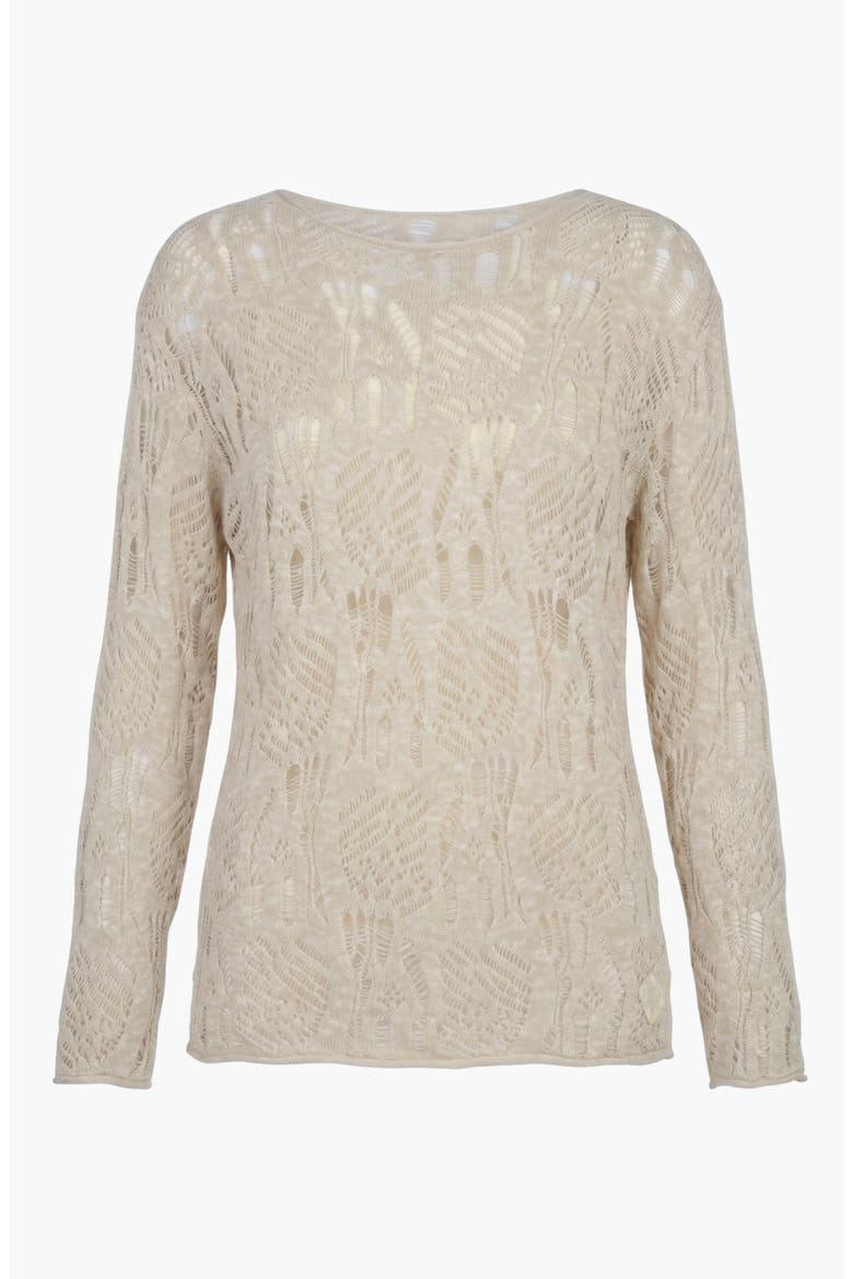 Open Knit Pullover Sweater, Alternate, color, Tan