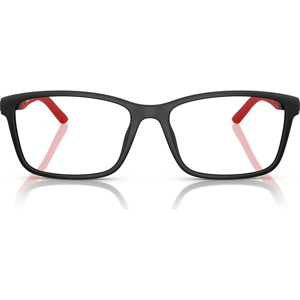 Scuderia Ferrari 57mm Pillow Optical Glasses In Matte Black/red
