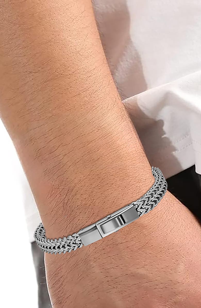 GEOFFREY BEENE Men's Franco Chain Bracelet, Alternate, color, Silver