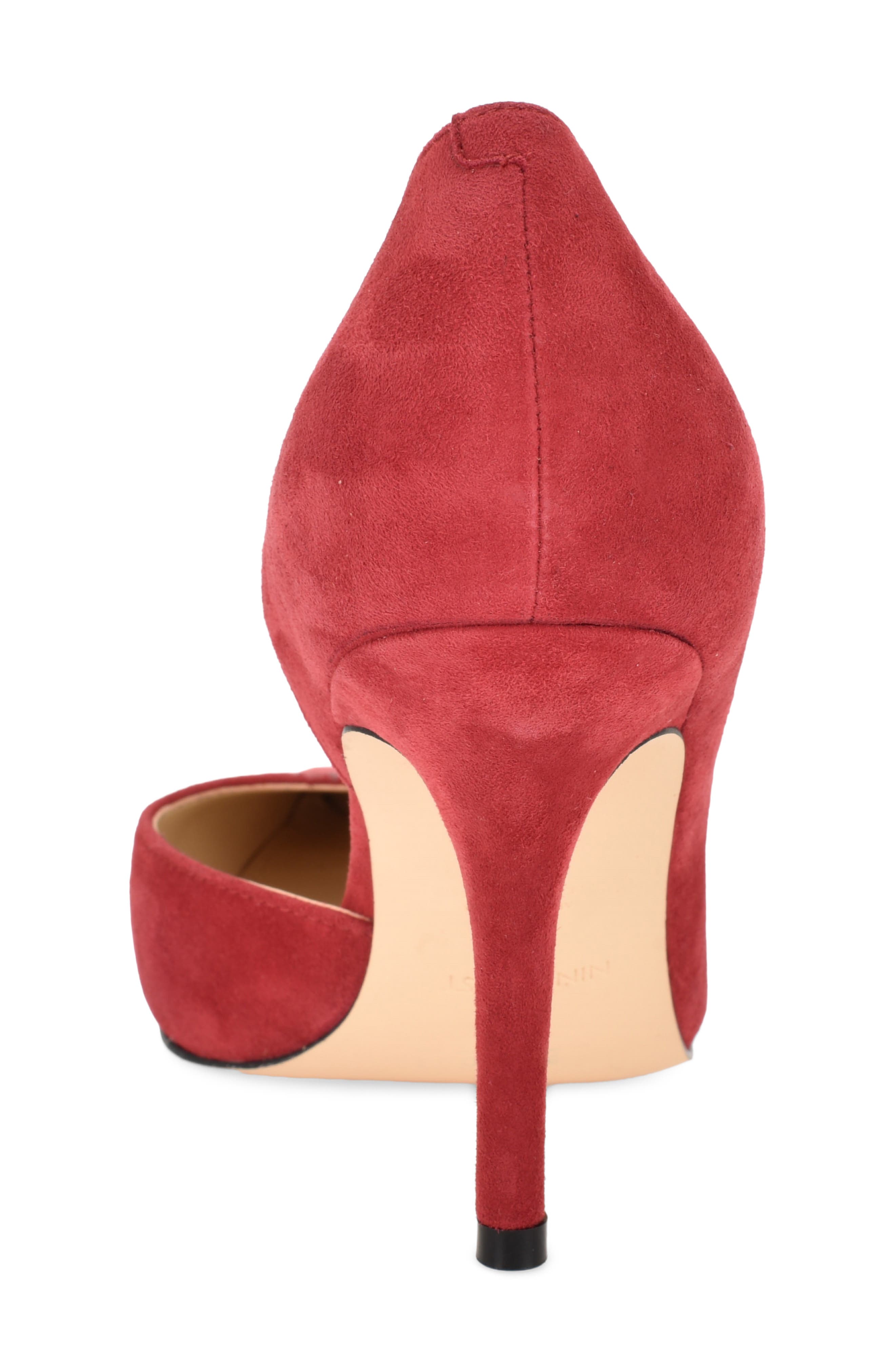 Grezza Pointed Toe Half d'Orsay Pump, Alternate, color, RED