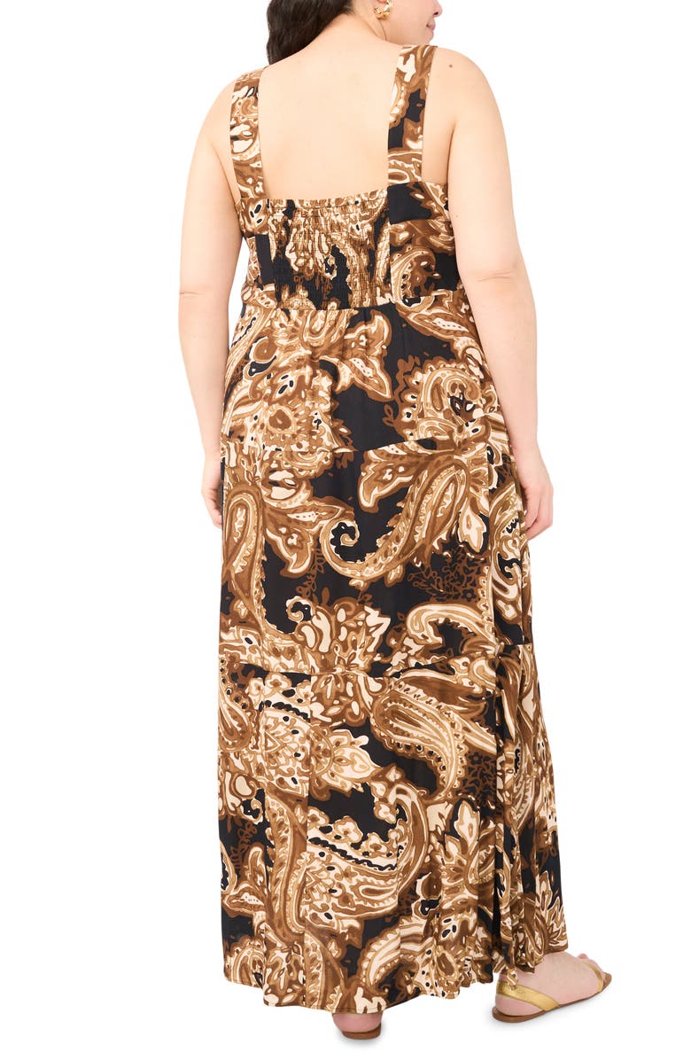 Vince Camuto Print Sleeveless Maxi Dress, Alternate, color, Rich Black