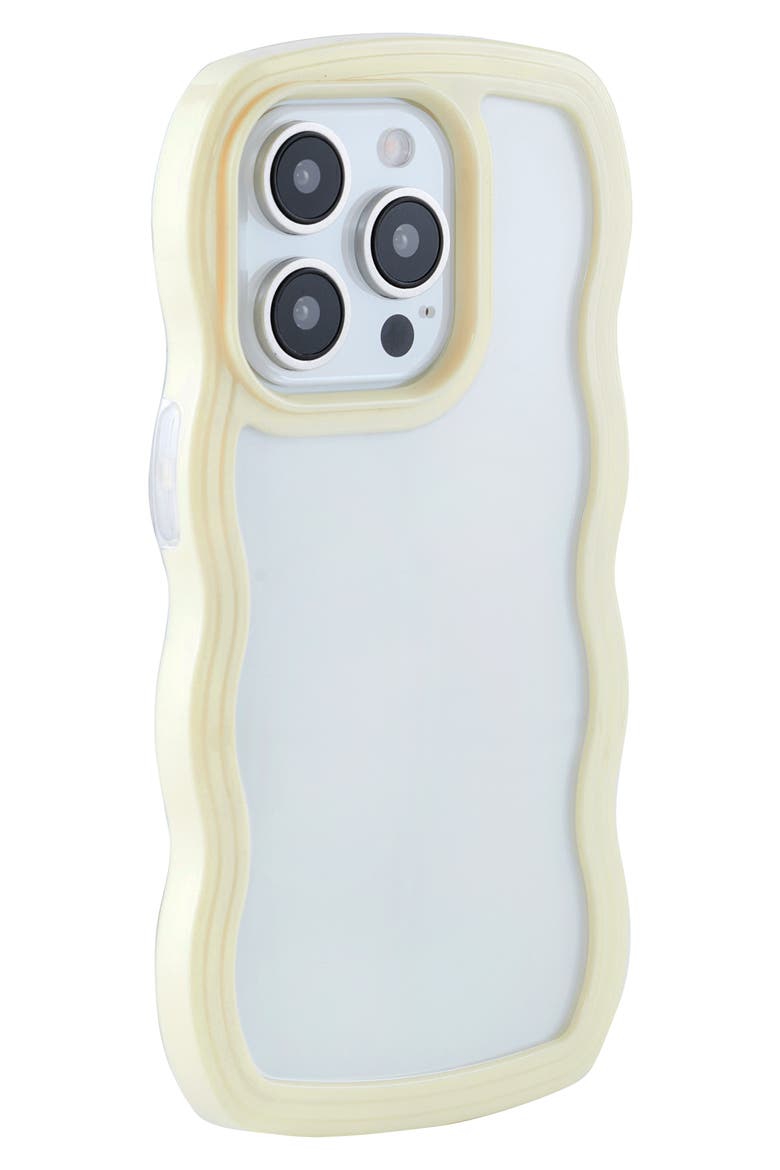Yellow Wavy Bumper iPhone 14 Pro Case, Alternate, color, YELLOW