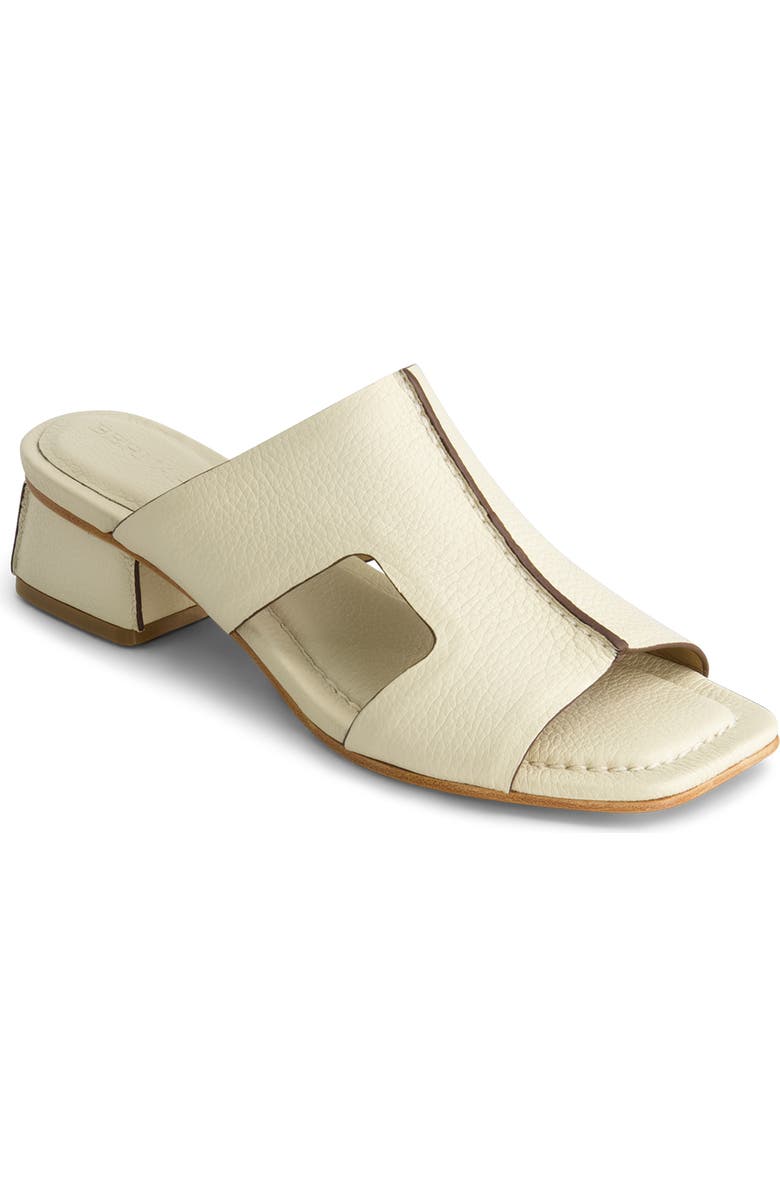 Bernardo Jewel Low Block Heel Sandal, Main, color, Eggshell Tumbled Calf