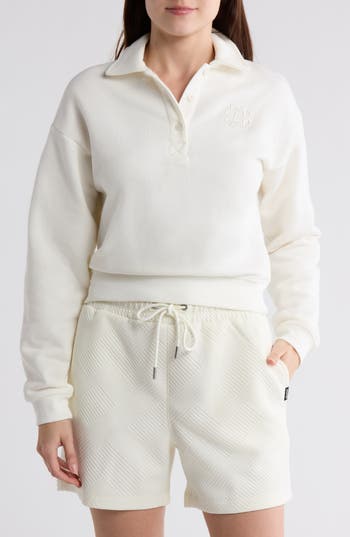 Starter Polo Sweatshirt In Egret