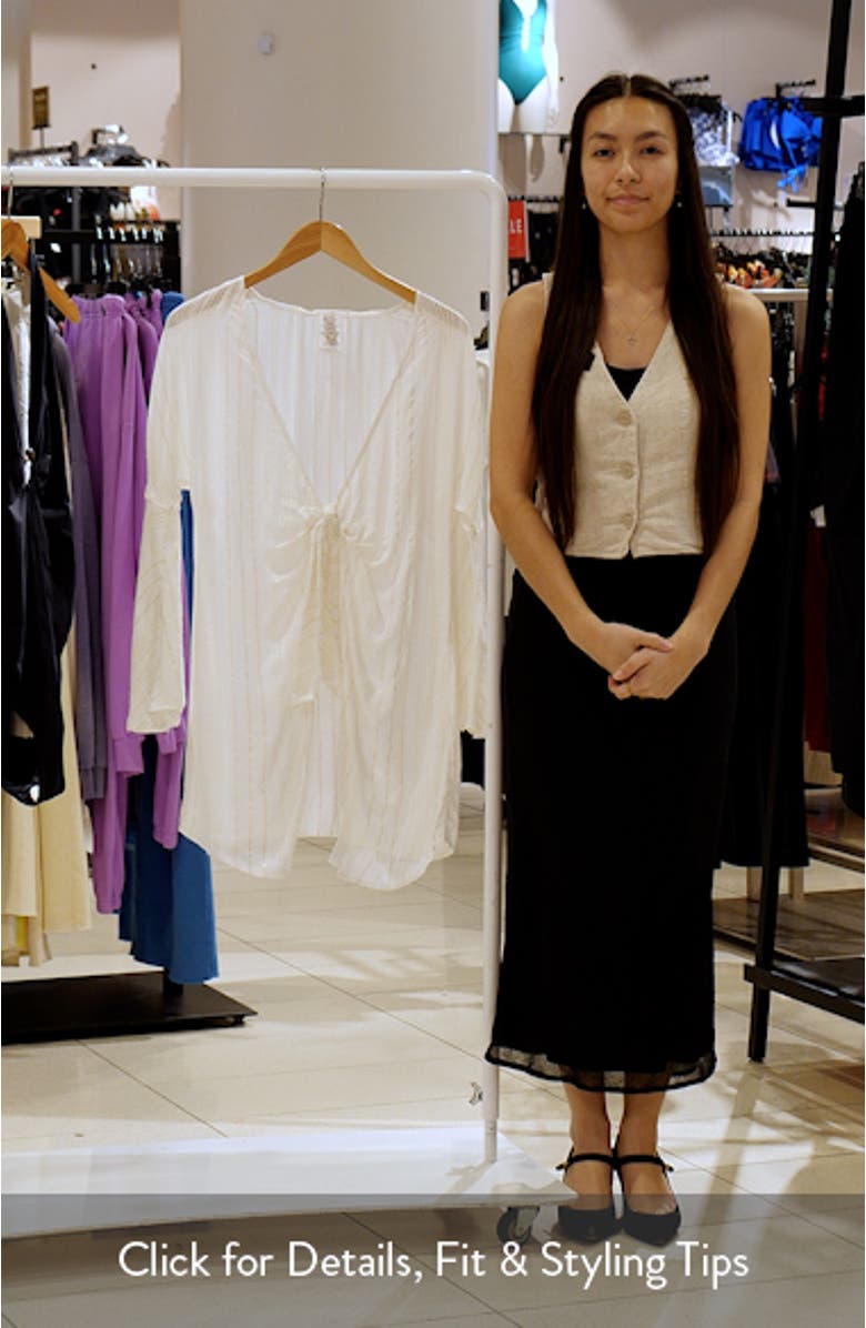 Radiance Metallic Stripe Long Sleeve Cover-Up Tunic, sales video thumbnail