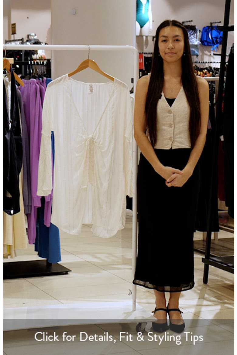 Radiance Metallic Stripe Long Sleeve Cover-Up Tunic video