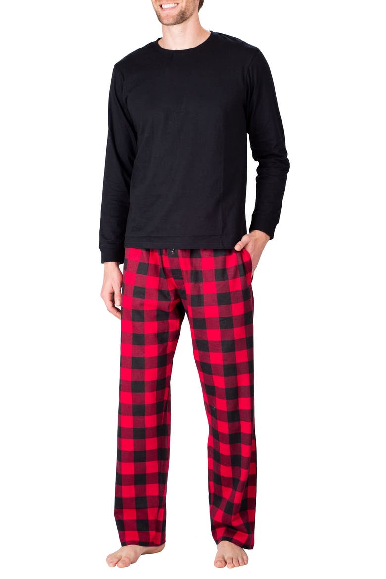 Flannel Pajamas, Main, color, BLACK AND RED