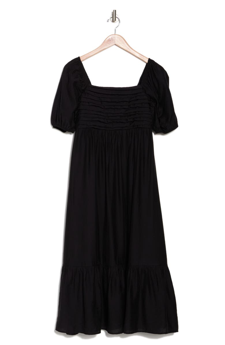 AUGUST SKY Pleated Square Neck Midi Dress, Alternate, color,