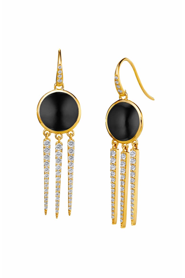 Dream Catcher Earrings, Main, color, Black Onyx