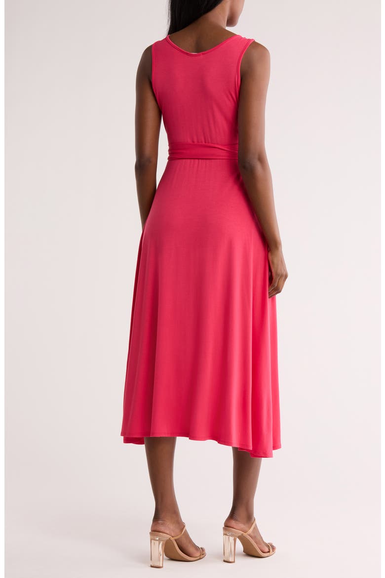 Wrap Midi Dress, Alternate, color, PINK POLISH