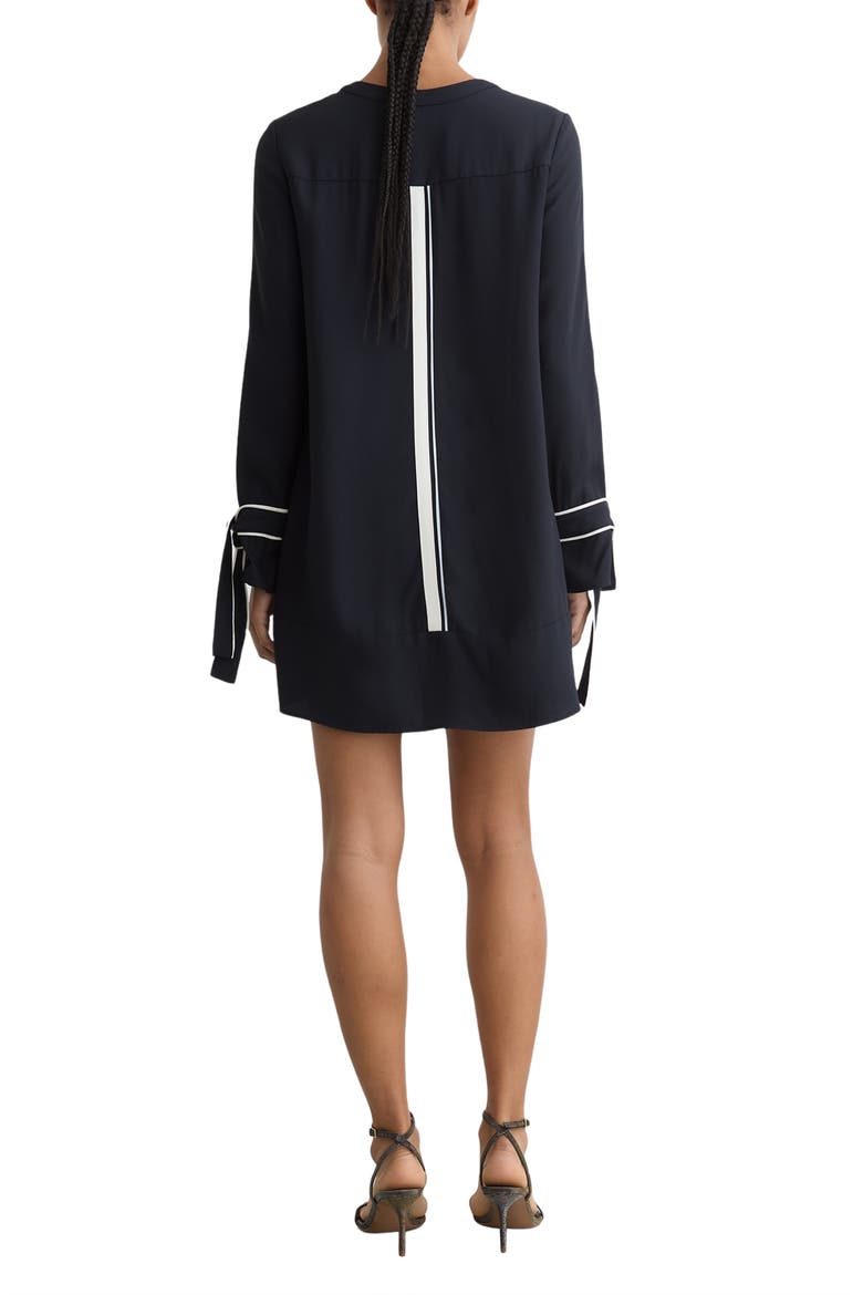 Tammy Long Sleeve Tipped Shift Dress, Alternate, color, NAVY