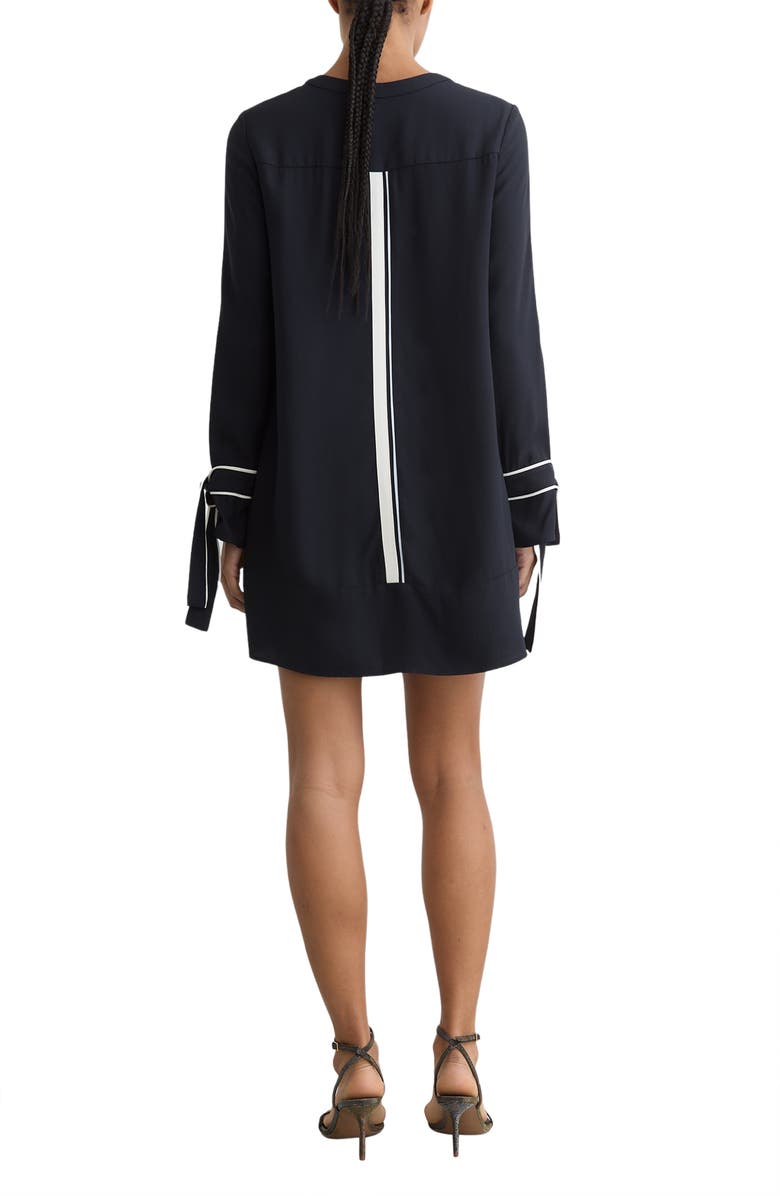 Reiss Tammy Long Sleeve Tipped Shift Dress, Alternate, color, Navy