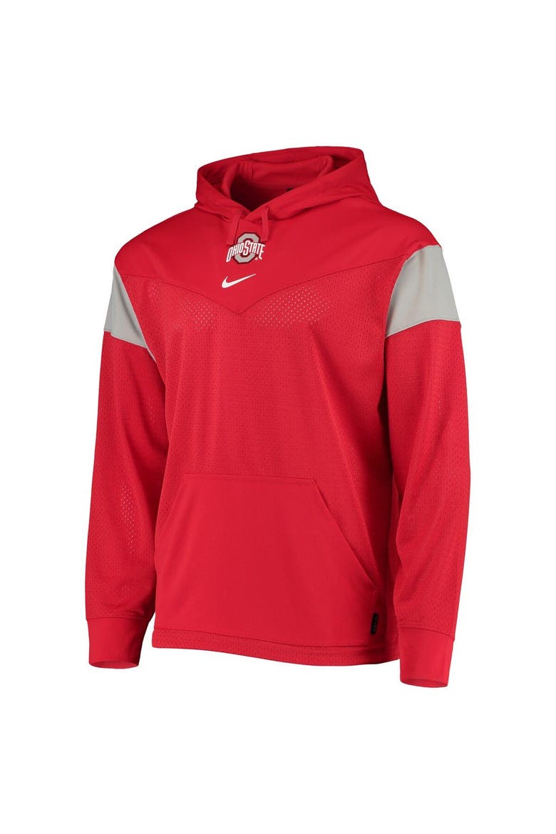 Men's Nike Scarlet Ohio State Buckeyes Sideline Jersey Pullover Hoodie, Alternate, color, SCARLET