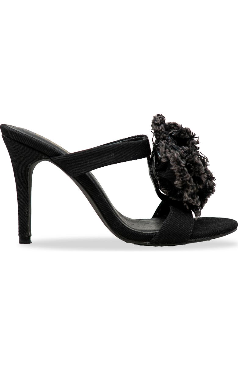 CHASE AND CHLOE Yureli Fray Rosette Slide Sandal, Alternate, color,