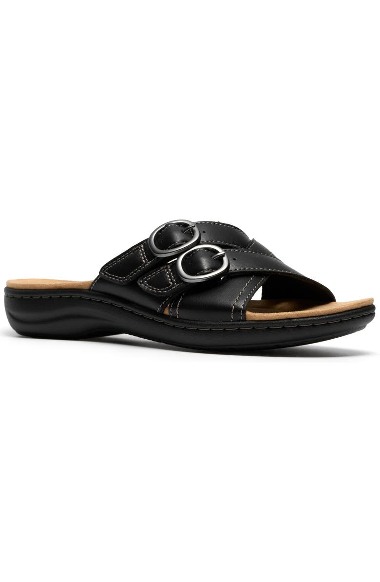 Clarks<sup>®</sup> Laurieann Opal Sandal - Wide Width Available, Main, color, Black Leather