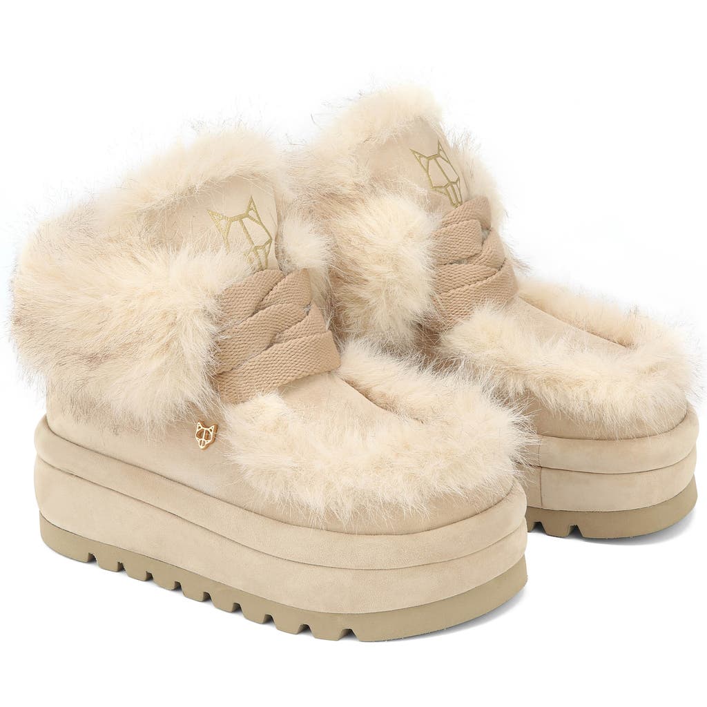 Naked Wolfe Bambi Suede/shearling Boot In White
