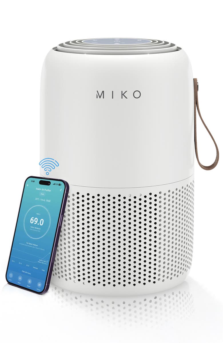 MIKO Smart True HEPA Air Purifier with App Control - Covers up to 770 Sq. Ft., Main, color, White