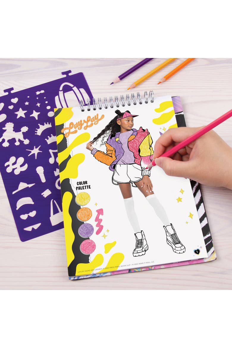 Make It Real That Girl Lay Lay Fashion Design Sketchbook Kit, Alternate, color, Multicolored