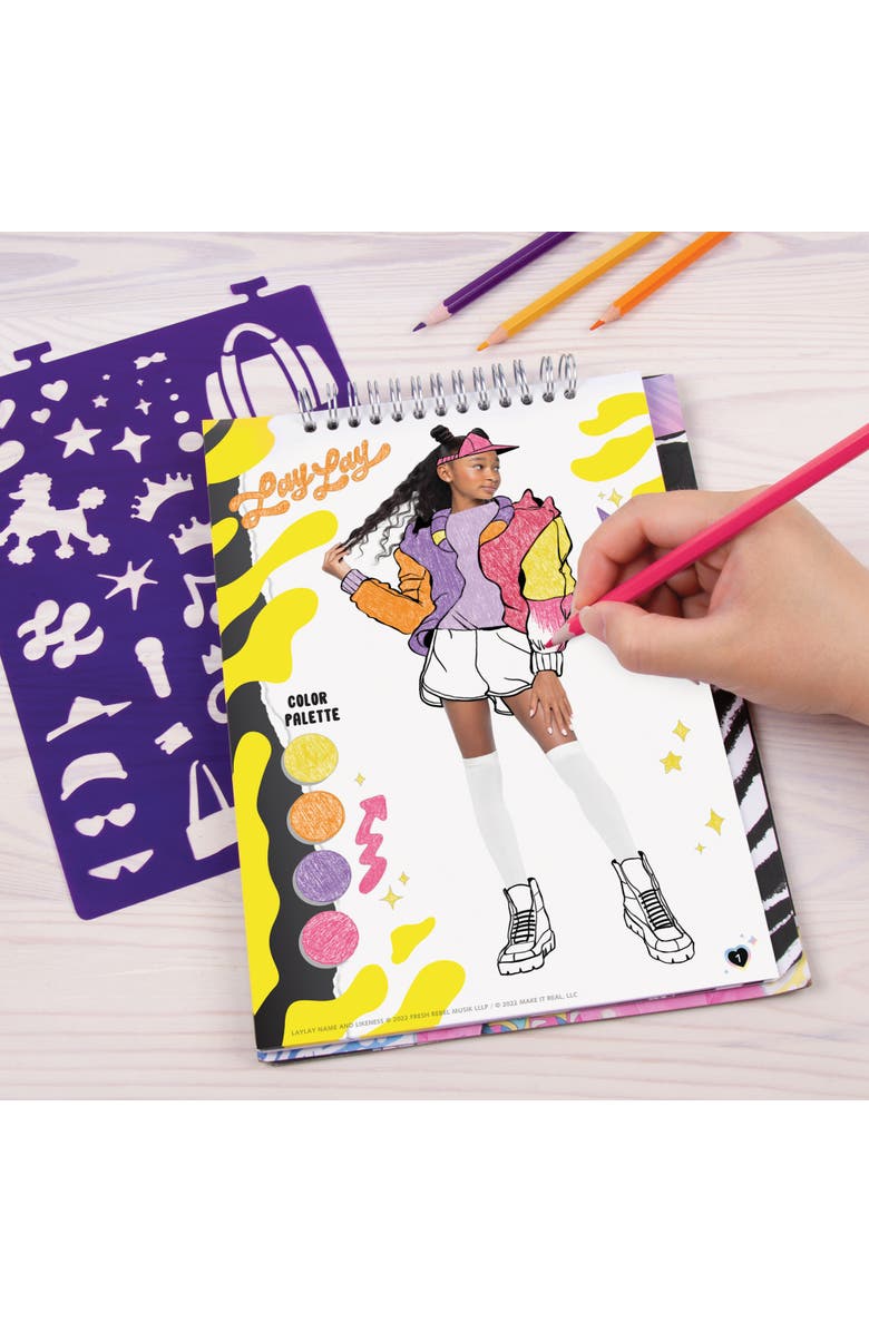 That Girl Lay Lay Make It Real That Girl Lay Lay Fashion Design Sketchbook Kit, Alternate, color, Multicolored