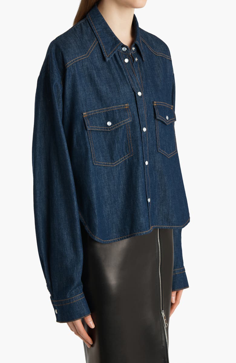 Khaite Grenon Chambray Western Shirt, Alternate, color, Benson