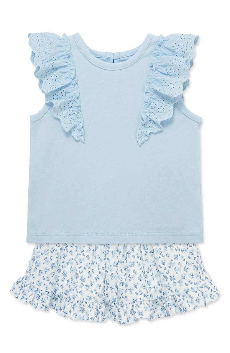 Little Me Ditsy Top & Skort Set, Alternate, color, Floral