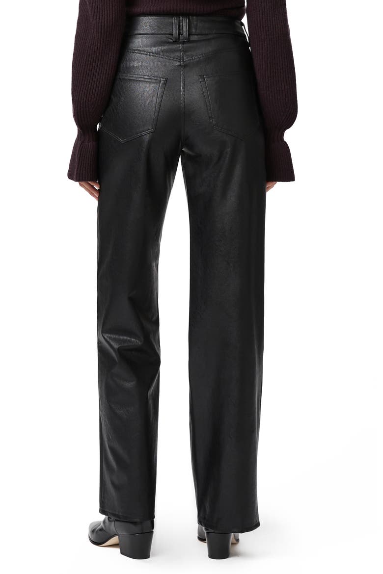 Sasha Wide Leg Faux Leather Pants, Alternate, color, BLACK