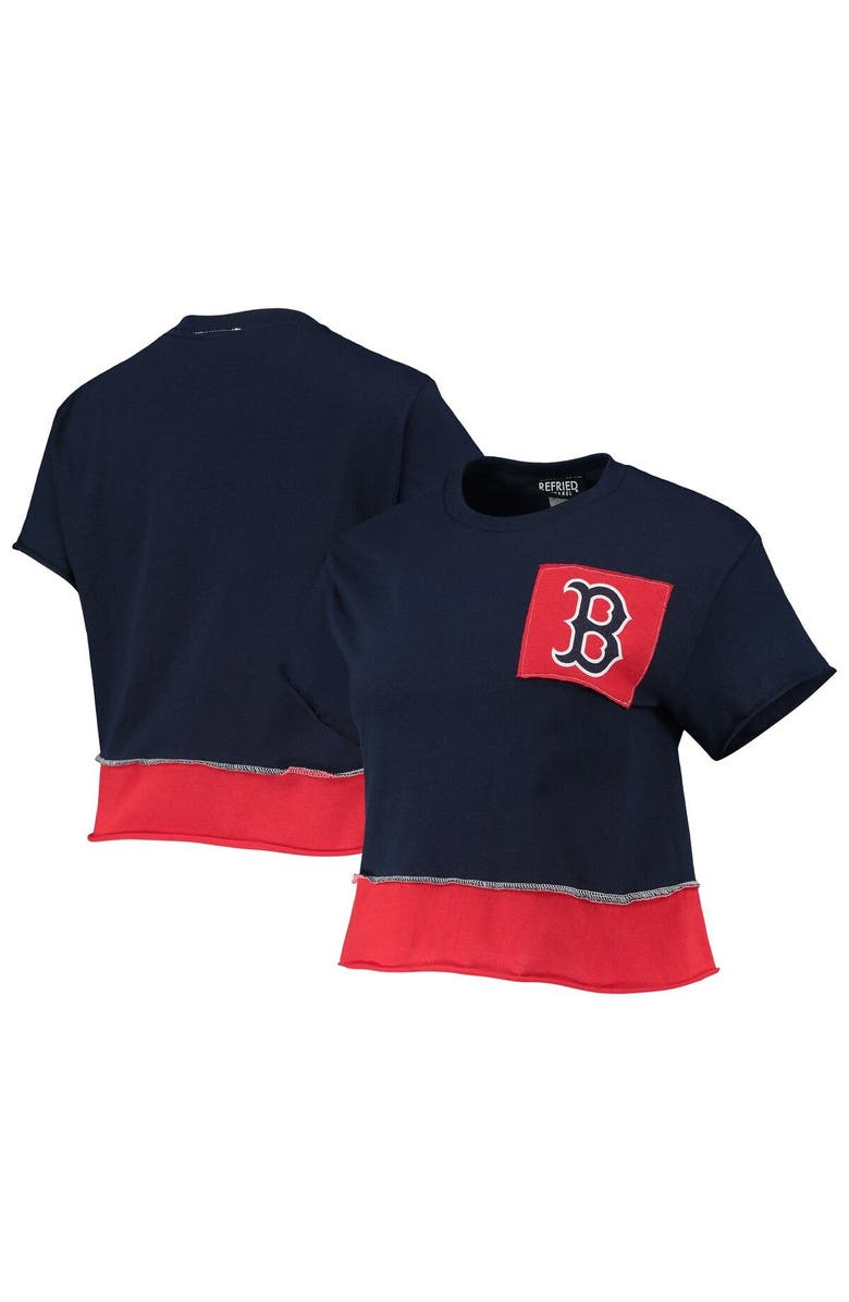 REFRIED APPAREL Women's Refried Apparel Navy Boston Red Sox Cropped T-Shirt, Main, color, Navy