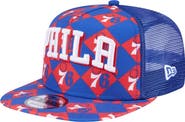 New Era Men's New Era Royal Philadelphia 76ers Seeing Diamonds A-Frame Trucker 9FIFTY Snapback Hat