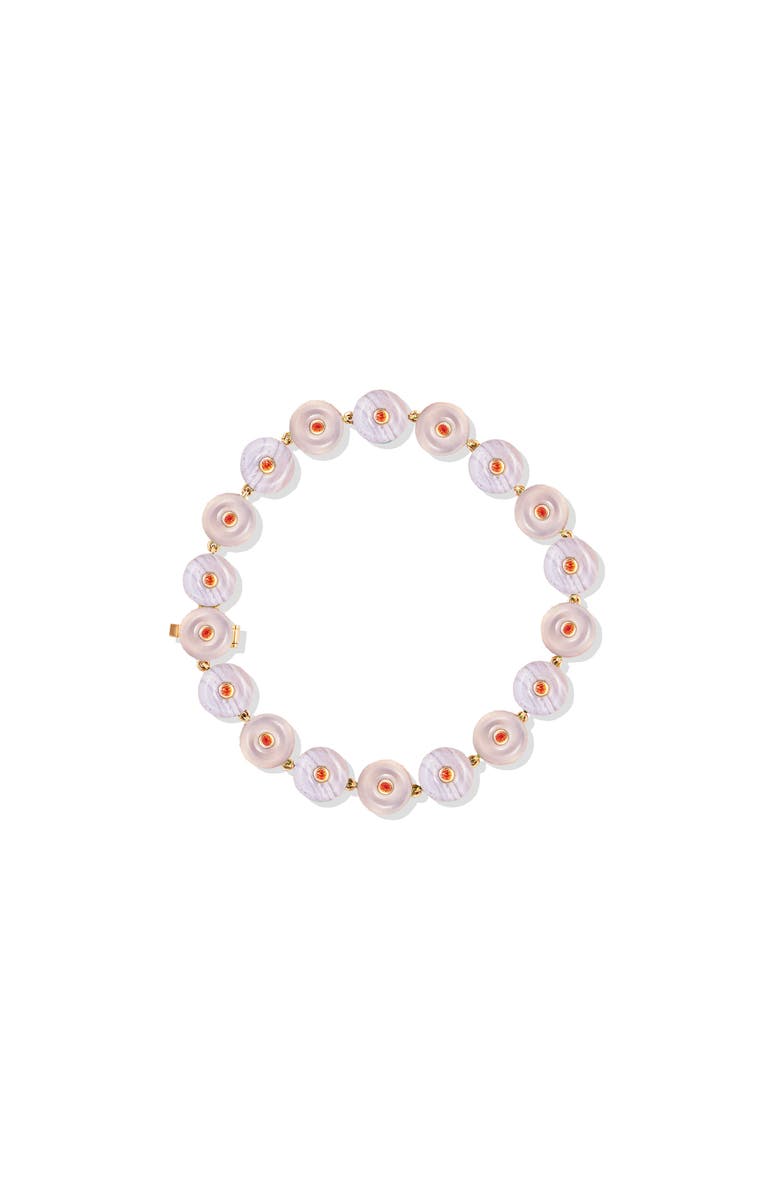 Campbell + Charlotte Evolve Stone Inlay Bracelet, Main, color, Purple- Gold