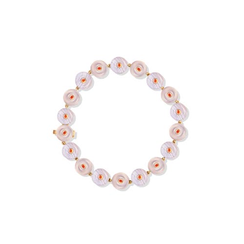 Campbell + Charlotte Evolve Stone Inlay Bracelet In Pink