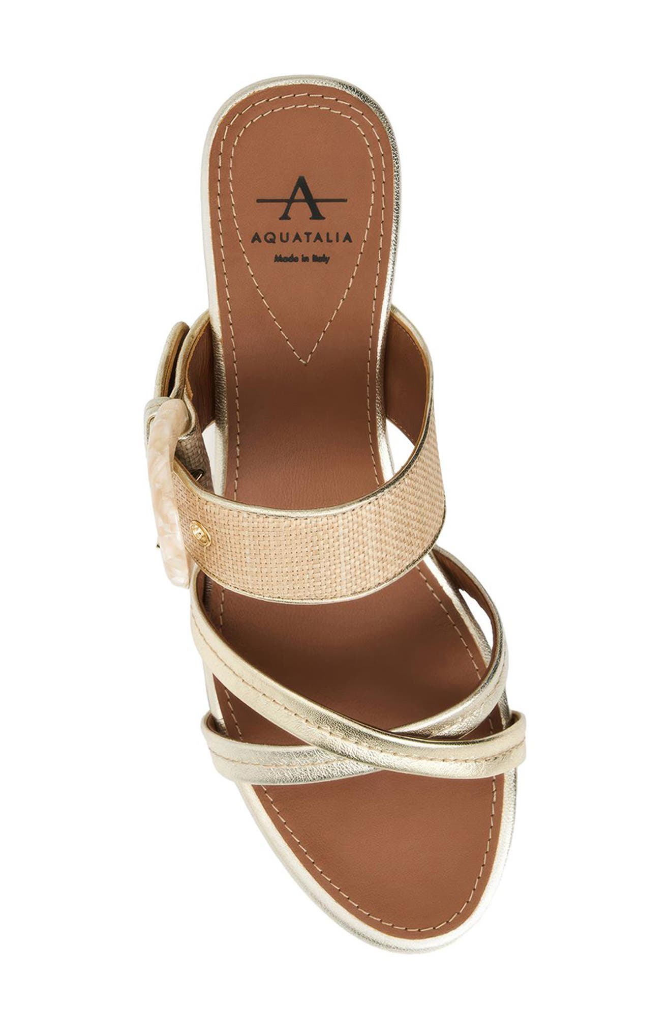 Aquatalia Bambi Weatherproof Slide Sandal, Alternate, color, Champagne Multi