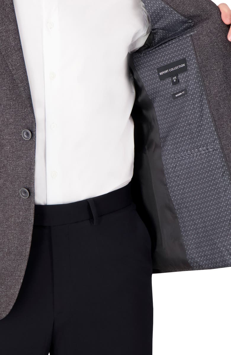Report Collection Speckled Look Recycled Polyester Blend Sport Coat, Alternate, color, Charcoal