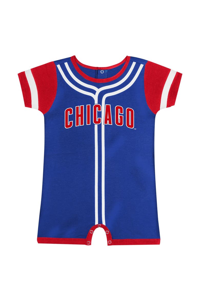 Newborn & Infant Fanatics Branded Royal Chicago Cubs Fast Pitch Romper, Alternate, color, Royal