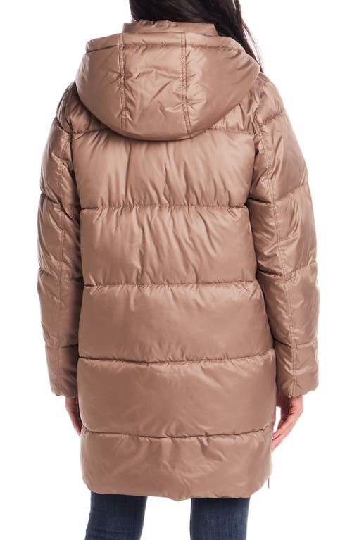 Gallery Hooded Puffer Jacket In Brown