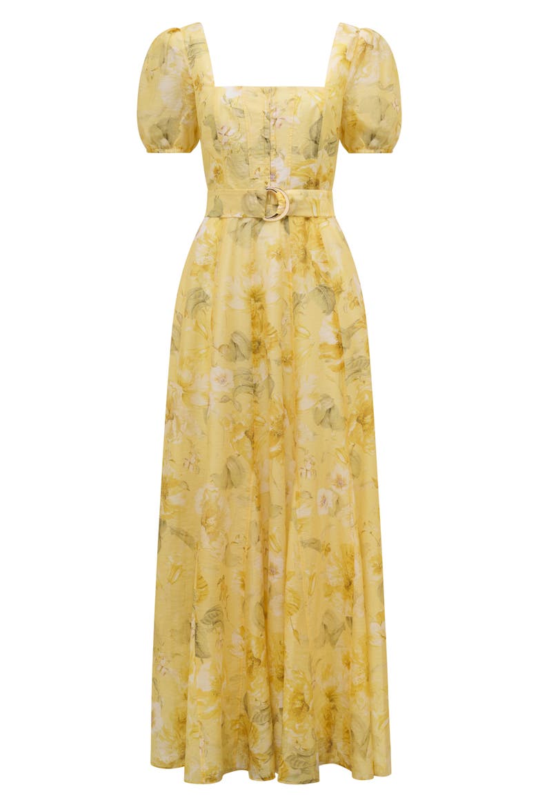 Marigold Belted Maxi Dress, Alternate, color, GOLD LAYLA BOTANICAL