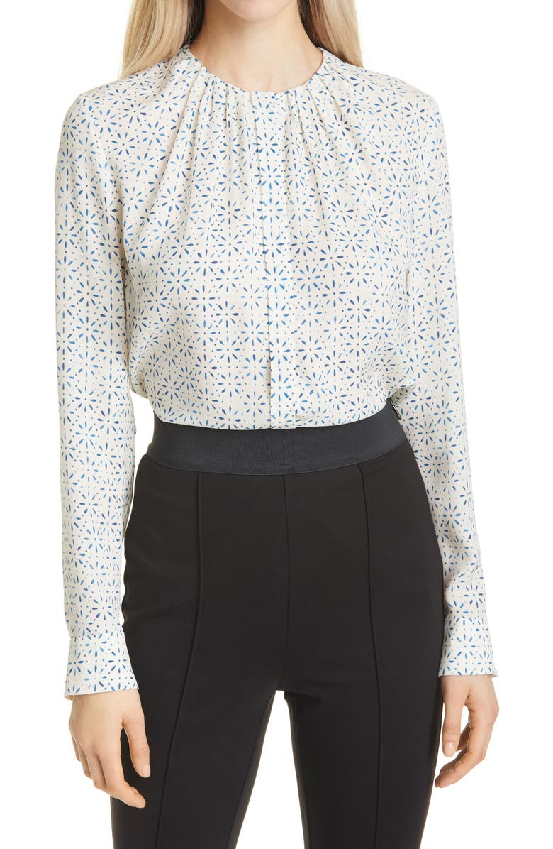 BOSS Banora Print Silk Blouse, Main, color, 