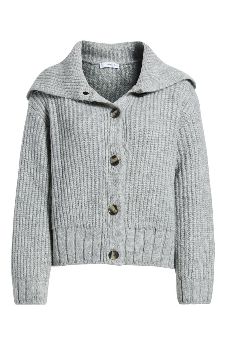 MANGO Esti Sailor Collar Cardigan, Alternate, color, Grey