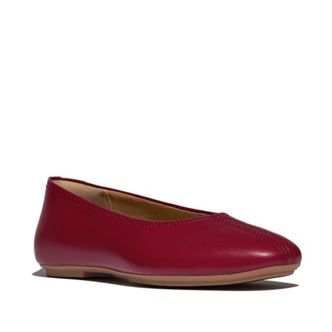 Delicato High Cut Soft Leather Ballet Flats